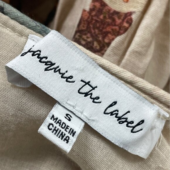 Jacquie The Label Butterfly Print Women’s White Peasant Dress Size S - Picture 8 of 10